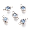 304 Stainless Steel Rhinestone Links Connectors X-STAS-P237-17P-15-1