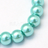 Baking Paint Pearlized Glass Pearl Round Bead Strands HY-Q330-8mm-65-2