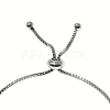 Adjustable Zinc Alloy and Glass Slider Bracelets BJEW-P250-SE001-2