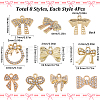 32Pcs 8 Styles Alloy Rhinestone Pendants ALRI-SC0001-48-2