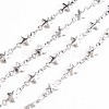 Non-Tarnish 201 Stainless Steel Star & Oval Link Chains STAS-N092-107-1