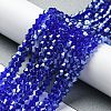 Transparent Electroplate Glass Beads Strands GLAA-F029-2mm-C06-4
