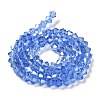 Transparent Electroplate Glass Beads Strands EGLA-A039-T4mm-B07-2