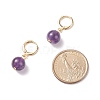 Round Gemstone Dangle Hoop Earrings EJEW-JE04966-5