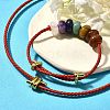 Rondelle Chakra Natural Gemstone Beads Bracelets & Necklaces Sets G-P561-01G-04-3