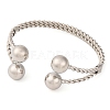 Round Balls Brass Cuff Bangles for Women BJEW-F477-03P-2