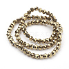 Faceted(32 Facets) Electroplate Glass Bead Strands X-EGLA-R042-4mm-03-2