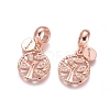 Brass Micro Pave Cubic Zirconia European Dangle Charms ZIRC-E163-06RG-2