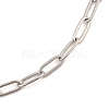 Non-Tarnish 304 Stainless Steel Paperclip Chain Necklace for Women NJEW-C011-03P-01-3