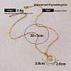 Vintage 304 Stainless Steel Resin Moon Pendant Necklaces with Clear Glass for Women LS-IK8705-6