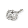 Brass Micro Pave Clear Cubic Zirconia European Dangle Charms Bails KK-K297-58P-2