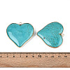 Dyed Synthetic Turquoise Heart Pendants X-TURQ-T004-30A-3