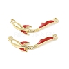 Brass Micro Pave Clear Cubic Zirconia Connector Charms LS-KK-C104-17G-1