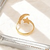 Star Moon 304 Stainless Steel Cuff Rings for Women RJEW-U039-02G-3