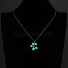 Zinc Alloy Flower Luminous Noctilucent Necklaces NJEW-BB03209-B-4