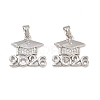 Brass Micro Pave Clear Cubic Zirconia Pendants KK-D223-01P-1