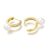 Ring Rack Round Plating Brass Micro Pave Clear Cubic Zirconia Hoop Earrrings EJEW-L097-17G-2