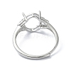 Adjustable 925 Sterling Silver 4 Prongs Ring Settings STER-K179-31P-3