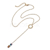Natural & Synthetic Mixed Gemstone Rondelle Lariat Necklaces NJEW-JN04640-4