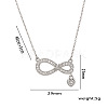 Valentine's Day 304 Stainless Steel Micro Pave Clear Cubic Zirconia Infinity with Heart Pendant Necklaces for Women FS-WGC932D-02-2
