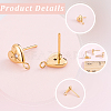 16Pcs Brass Micro Pave Clear Cubic Zirconia Stud Earring Findings MAK-BBC0001-19A-6