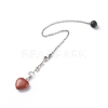 Natural & Synthetic Mixed Gemstone Dowsing Pendulums PALLOY-JF01902-2