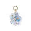 12Pcs Flower Transparent Acrylic Pendants PALLOY-JF03894-3