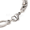 Tarnish Resistant 304 Stainless Steel Hollow Oval Byzantine Chain Bracelets BJEW-B078-102P-3