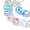Electroplate Imitation Jade & Opaque & Transparent Glass Beads Strands EGLA-Q135-8MM-A11-4