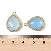 Dyed Natural White Jade Faceted Teardrop Pendants G-I382-01G-04-3