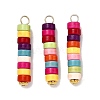 Dyed Synthetic Turquoise Column Pendants PALLOY-JF04536-02-1