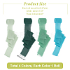 4 Rolls 4 Colors Polyester Raw Edged Ribbon OCOR-NB0001-81A-2