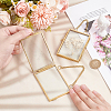 Olycraft 2Pcs 2 Style Brass Glass Hanging Photo Frame HJEW-OC0001-34-3