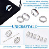 Unicraftale 12pcs 6 Sizes Stainless Steel Grooved Finger Ring Settings STAS-UN0024-31-6