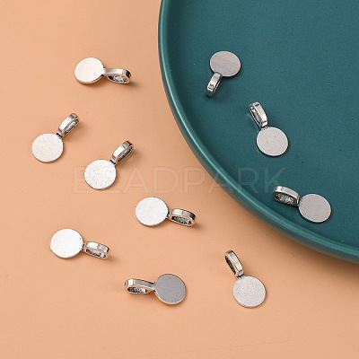Tibetan Style Alloy Glue On Flat Pad Pendant Bails LS-TIBEP-1124-AS-FF-1