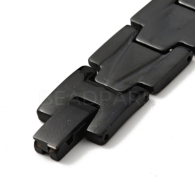 PVD Vacuum Plating 201 Stainless Steel Rectangle Watch Band Bracelet BJEW-H550-01EB-1