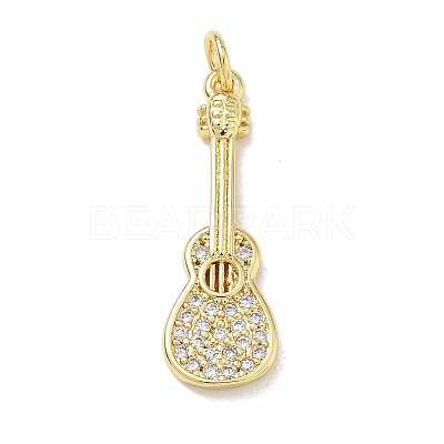 Brass Micro Pave Clear Cubic Zirconia Pendants KK-D289-01G-07-1