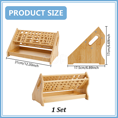 Wooden Maintenance Tool Storage Rack AJEW-WH0596-622-1