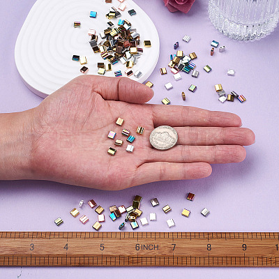 200Pcs 10 Colors Electroplate Glass Seed Beads SEED-CD0001-03A-1