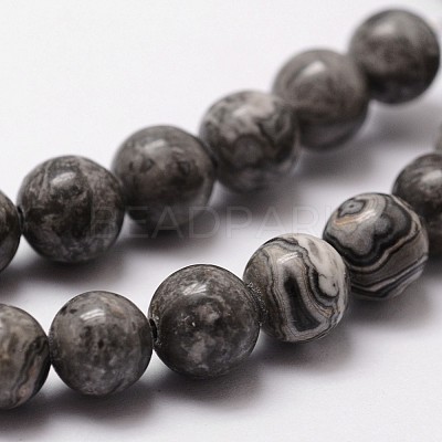 Natural Map Stone/Picasso Stone/Picasso Jasper Bead Strands X-G-D840-60-4mm-1