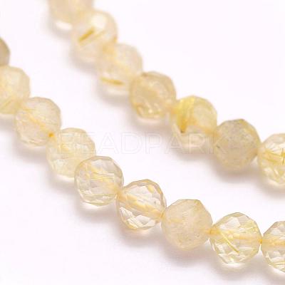 Natural Gold Rutilated Quartz Beads Strands G-F509-42-2mm-1