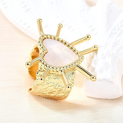 Brass Cuff Rings for Women RJEW-F183-02C-G-1