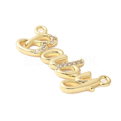 Brass Micro Pave Clear Cubic Zirconia Links KK-D357-03E-G-1