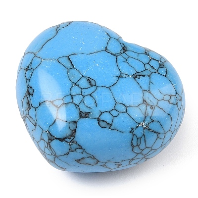 Synthetic Turquoise Thumb Massage Stone G-I367-06P-1