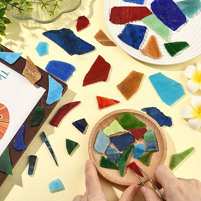 200G 2 Colors Multi-color Glass Mosaic Tiles MOSA-YW0001-01-1