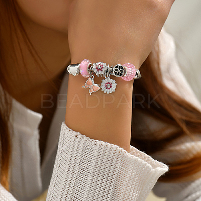 Non-Tarnish 201 Stainless Steel European Bracelet OQ8559-3-1