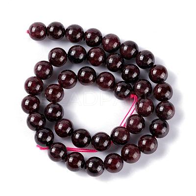 Round Natural Garnet Beads Strands X-G-D751-10mm-1
