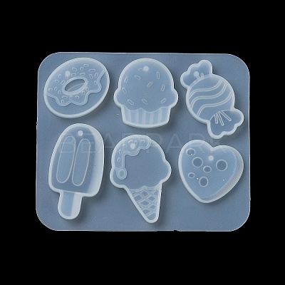 Ice Cream/Cake/Donut Pendant DIY Silicone Mold DIY-K073-09C-1