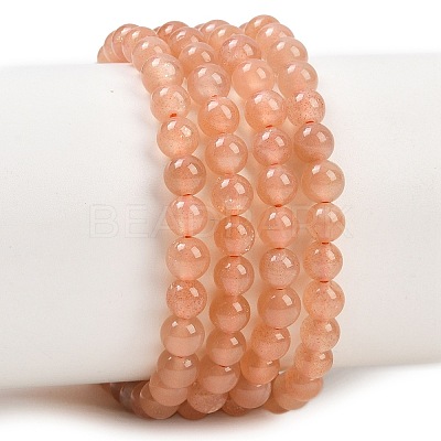 Natural Sunstone Beads Strands G-G342-A01-4.5mm-1