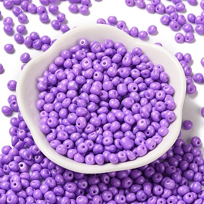 6/0 Opaque Baking Paint Glass Seed Beads SEED-M012-02A-11-1